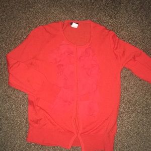 Jcrew coral flutter cardigan